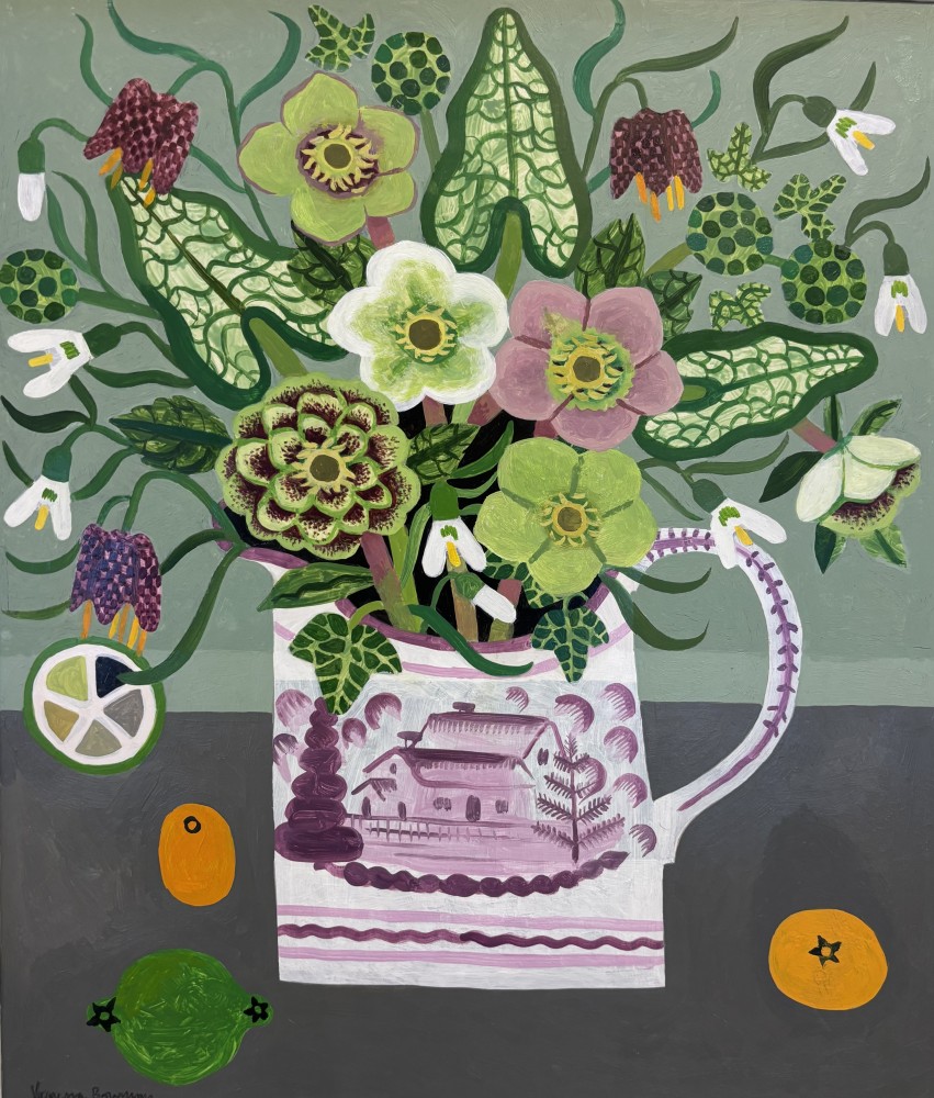 British Artist VANESSA BOWMAN - Hellebores, Fritilliaries and Snowdrops