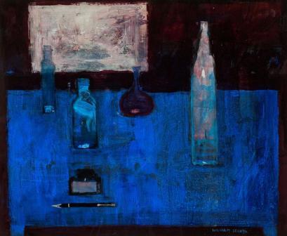 Bottles on Blue