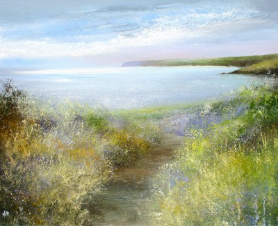 A Bluebell Path, Looking Towards The Dodman