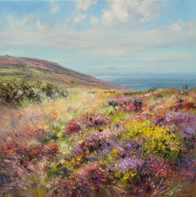 REX PRESTON - distant scilly isles, from tredinney common, cornwall