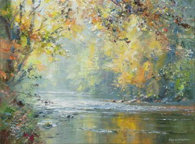 REX PRESTON - sunlight through the trees, river derwent