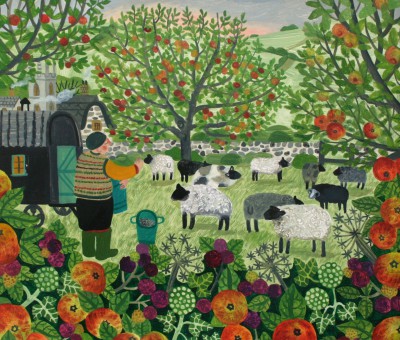 VANESSA BOWMAN - sheep in the apple orchard