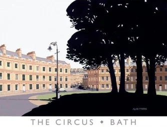 British Print Artist ALAN TYERS - The Circus, Bath