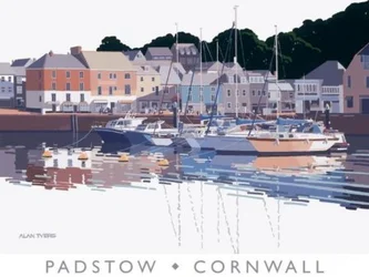 British Print Artist ALAN TYERS - Padstow Harbour