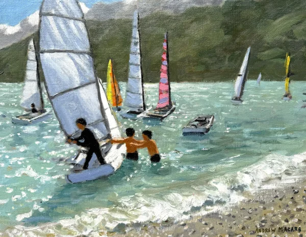 Andrew Macara - British Artist - Sailboats, Skiathos