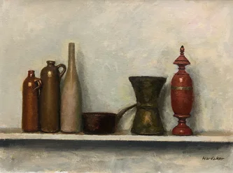 British Artist CHARLES HARDAKER - Still Life - Six Objects