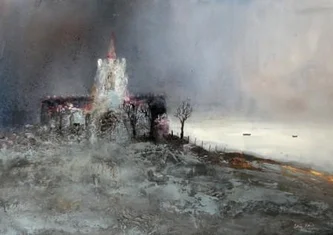 British Artist Colin Kent - Church by The Sea