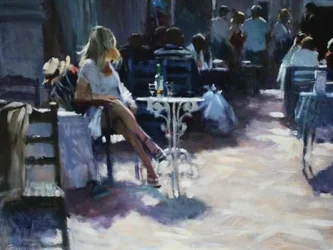 Girl Waiting at the Table