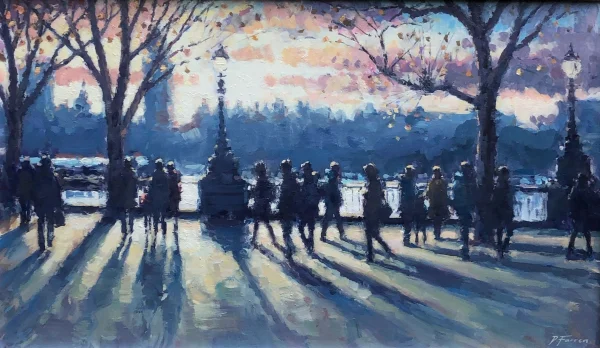 British Artist DAVID FARREN - Evening Shadows, Southbank