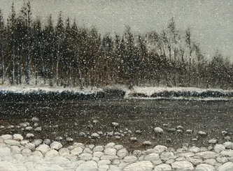 Scottish Artist DONALD PROVAN - Snowy River