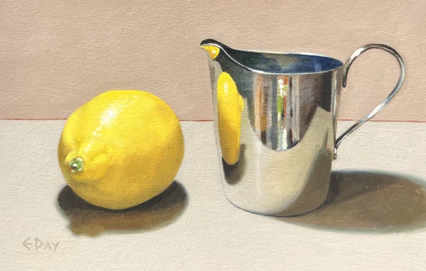 British Artist ESTELLE DAY - Silver Jug with Lemon