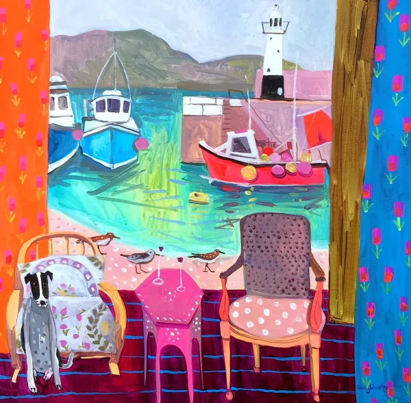 British Artist JENNY WHEATLEY - Sanderlings on Patrol