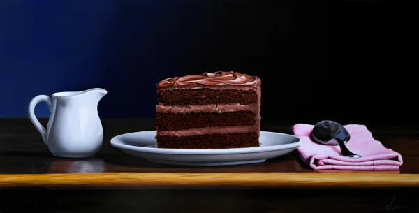 British Artist MICHAEL DE BONO - Chocolate Layer Cake with Cream