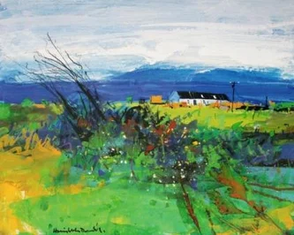 British Print Artist HAMISH MACDONALD - Misty Morning Loch Ness