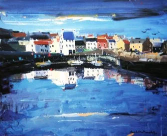 British Print Artist HAMISH MACDONALD - Clouds over Crail
