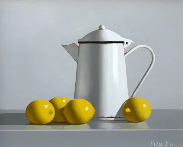 Peter Dee - Irish Artist - vintage enamelware with pearsvintage enamelware with pears