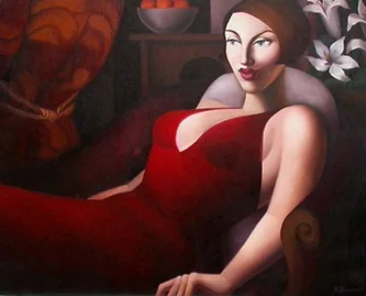 Seated Woman in Red