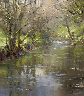 British Print Artist REX PRESTON - Reflections 