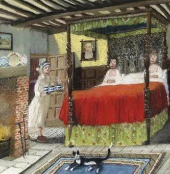 British Print Artist RICHARD ADAMS - Cocoa Time