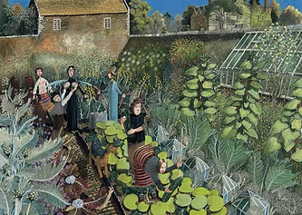British Print Artist RICHARD ADAMS - The Kitchen Garden