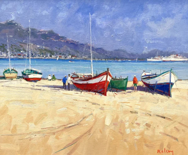 Scottish Artist ROBERT KELSEY - Fishing Boats, Giardini Naxos