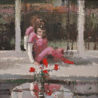Girl with Tulips