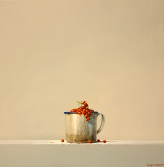 Redcurrants and Enamel Mug
