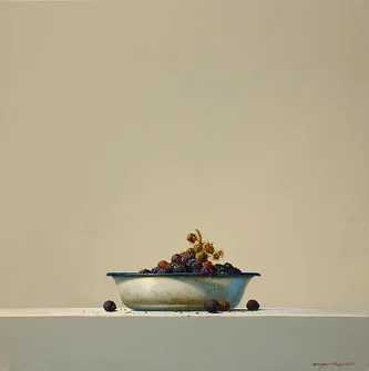 Blackberries and Enamel Bowl