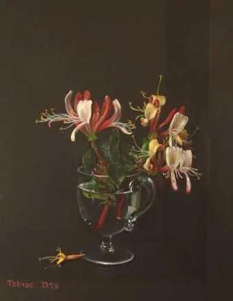 Honeysuckle in Glass Bottle