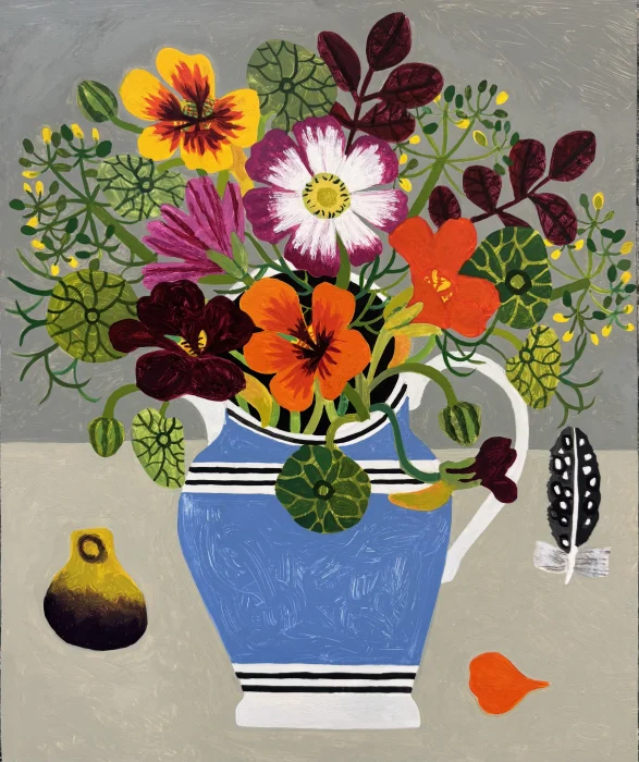 Vanessa Bowman - nasturtiums, fig and feather