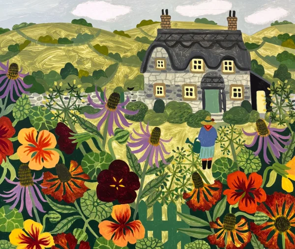 Vanessa Bowman - summer border and cottage