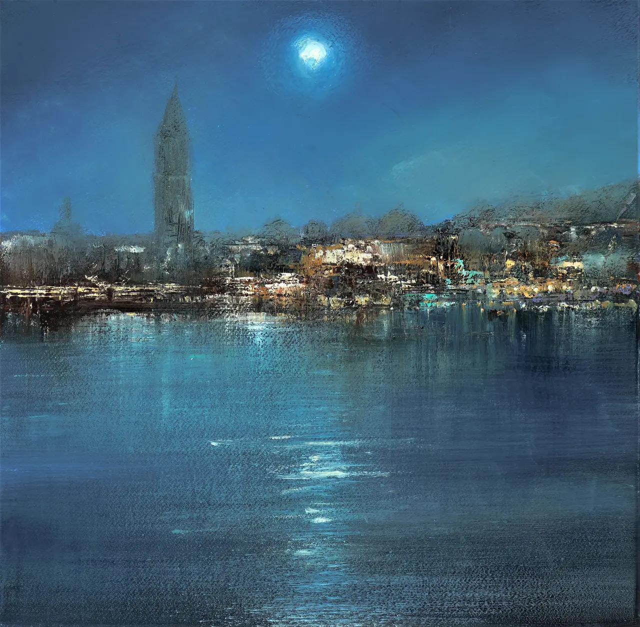 Amanda Hoskin - night reflection, the thames