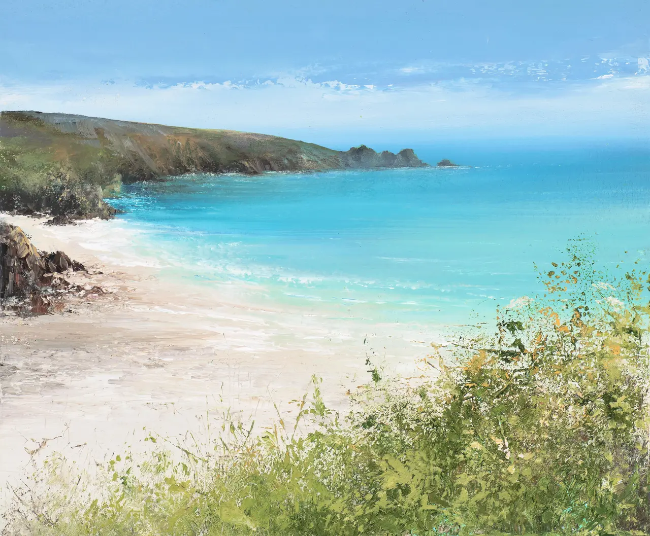Amanda Hoskin - porthcurno bathed in the afternoon sun