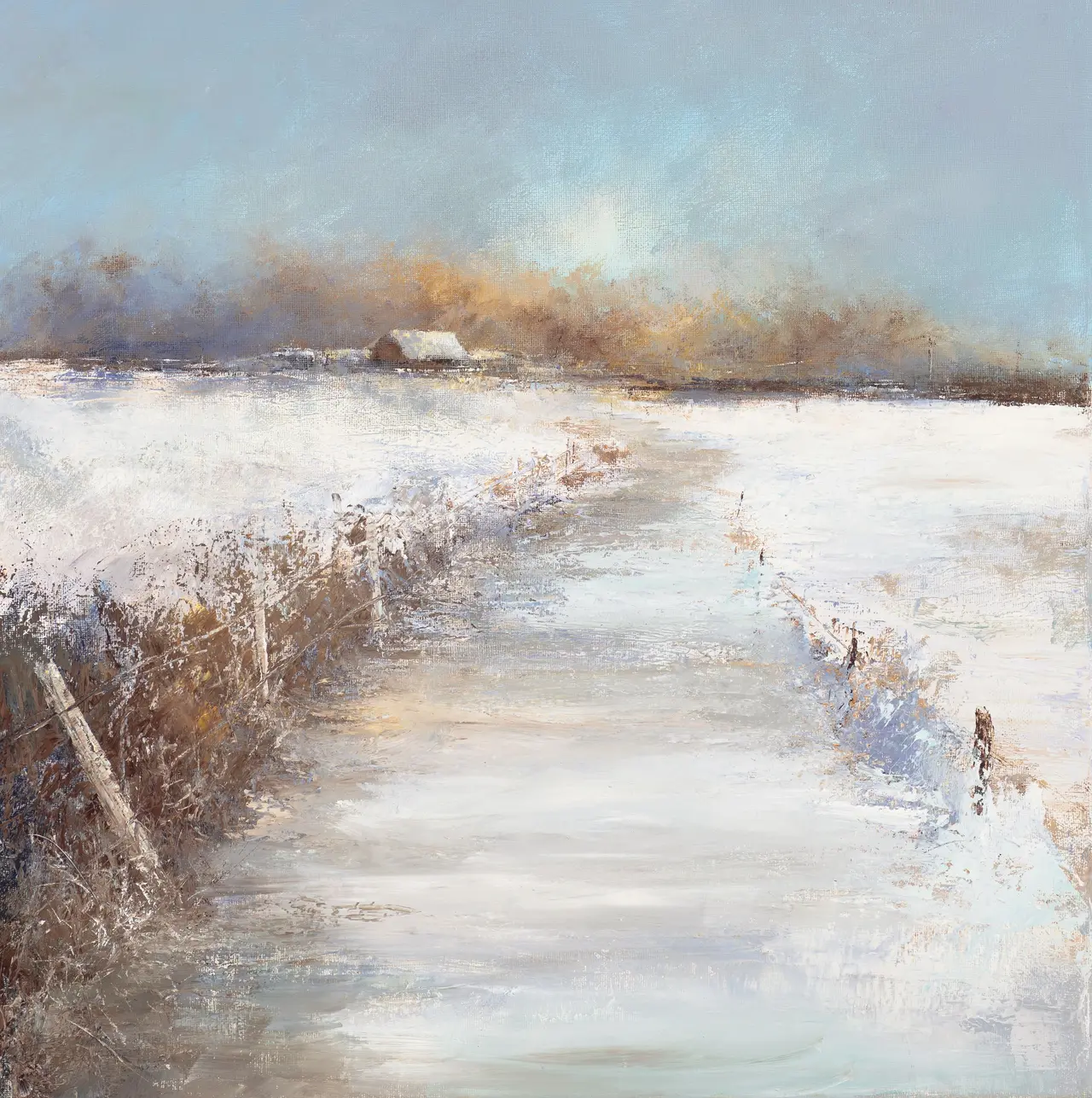 Amanda Hoskin - snow covers the rugged landscape of the moors