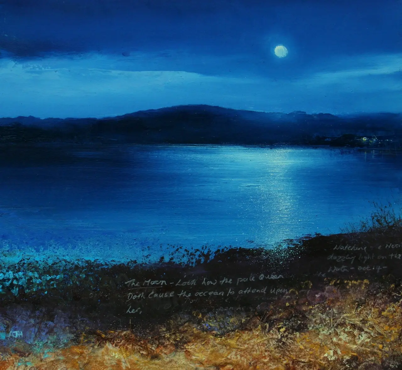 Amanda Hoskin - watching the moon over bryher, scillies 