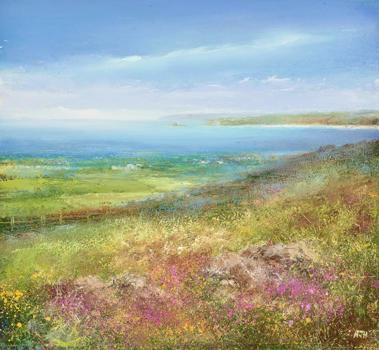 Amanda Hoskin - heather and gorse on bells hill, zennor
