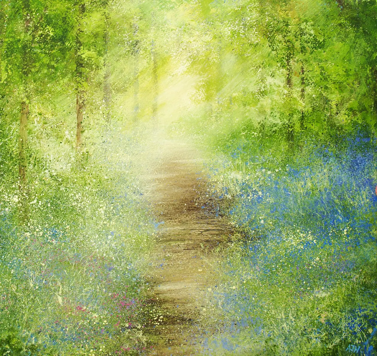 Amanda Hoskin - sunny walk through bluebell woods, fowey
