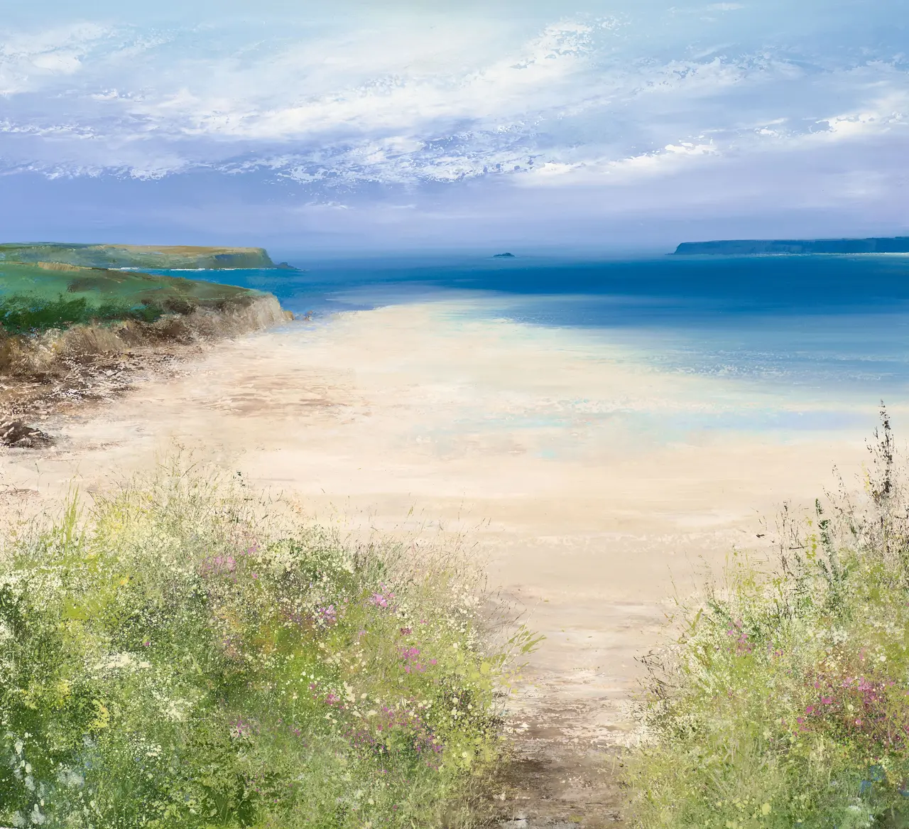 Amanda Hoskin - summer path down to the beach, padstow