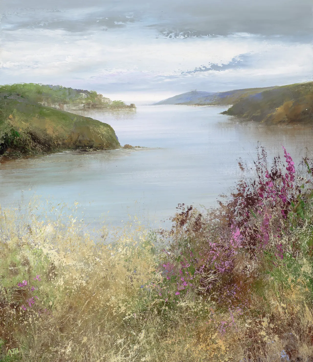 Amanda Hoskin - tranquil afternoon looking towards fowey