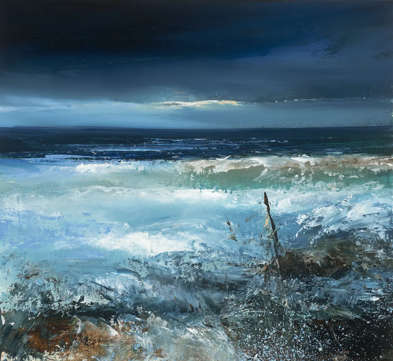 Amanda Hoskin - midnight sea, cornwall