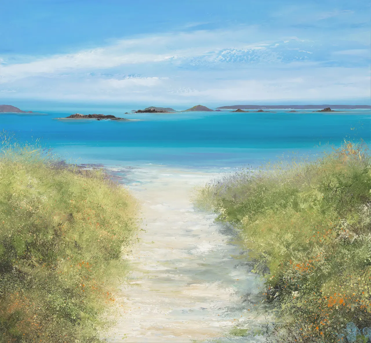 Amanda Hoskin - path down to the beach, old grimsby, tresco