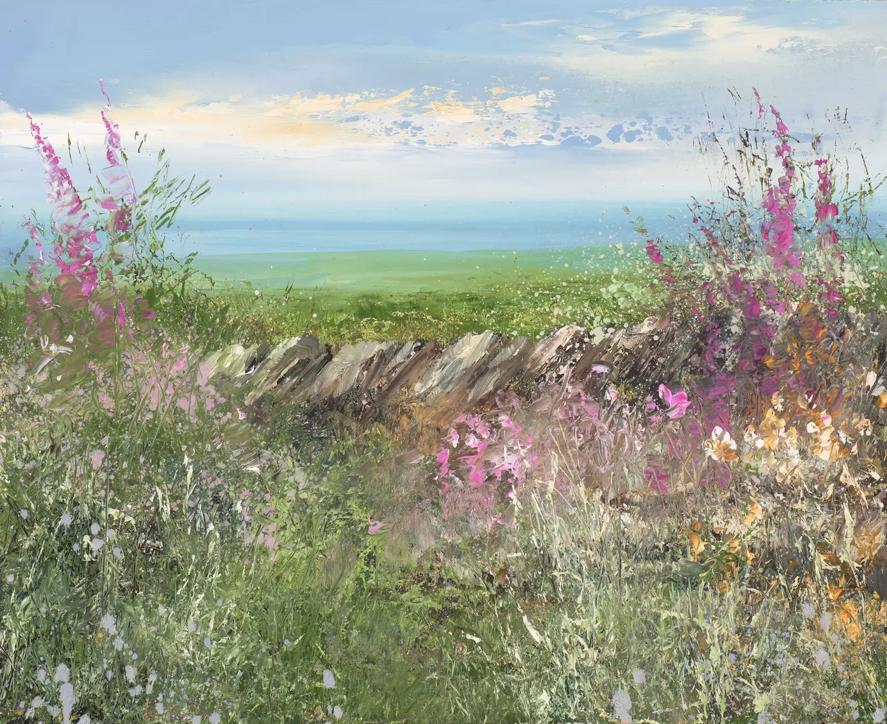 Amanda Hoskin - wildflowers adorn a cornish hedge