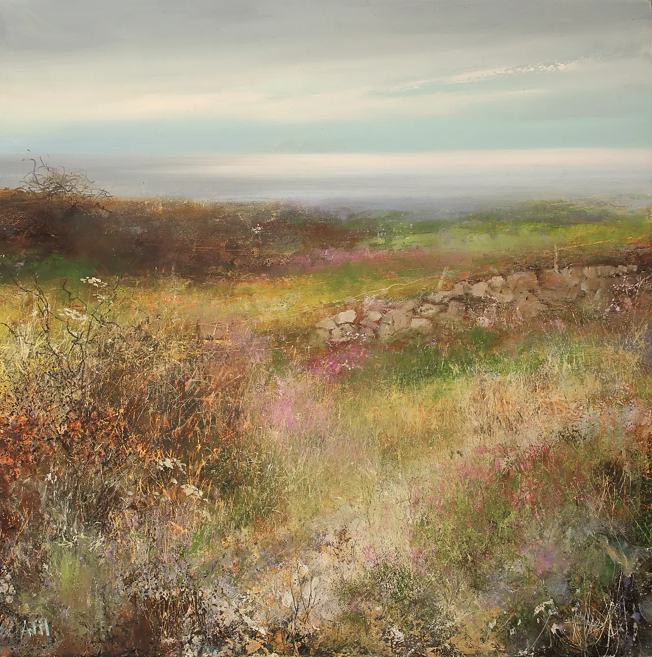 Amanda Hoskin - heather and gorse in the silver light of zennor