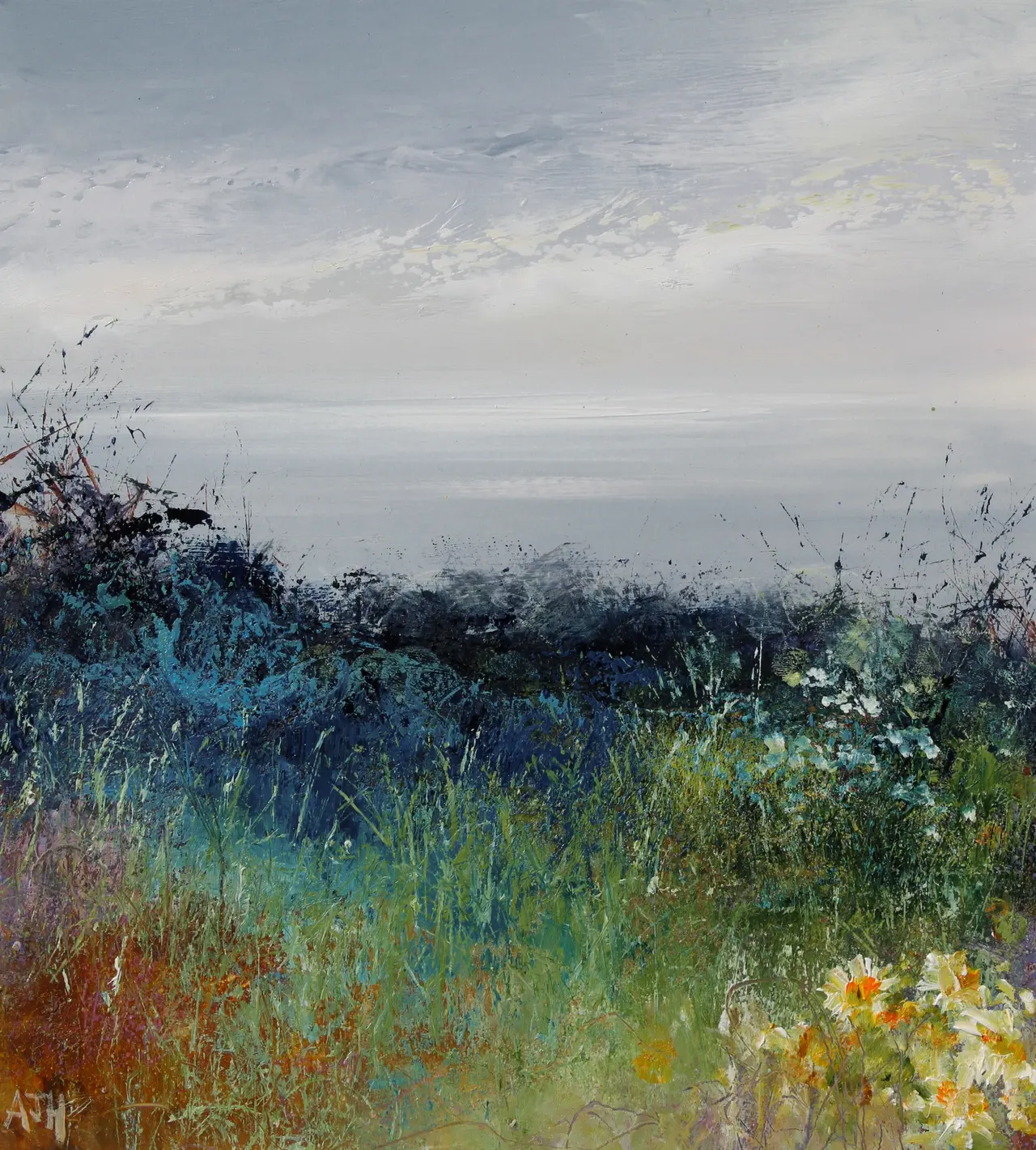 Amanda Hoskin - bluebells and daisies, mounts bay