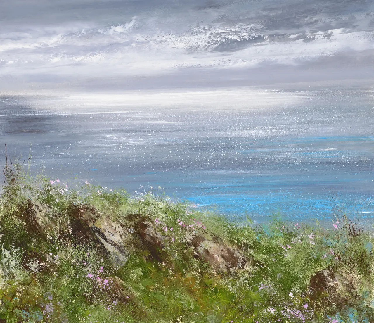 Amanda Hoskin - silver light and sea pinks, cornwall