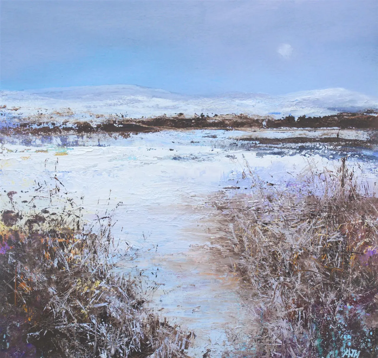 Amanda Hoskin - winter snow on the moors, cornwall
