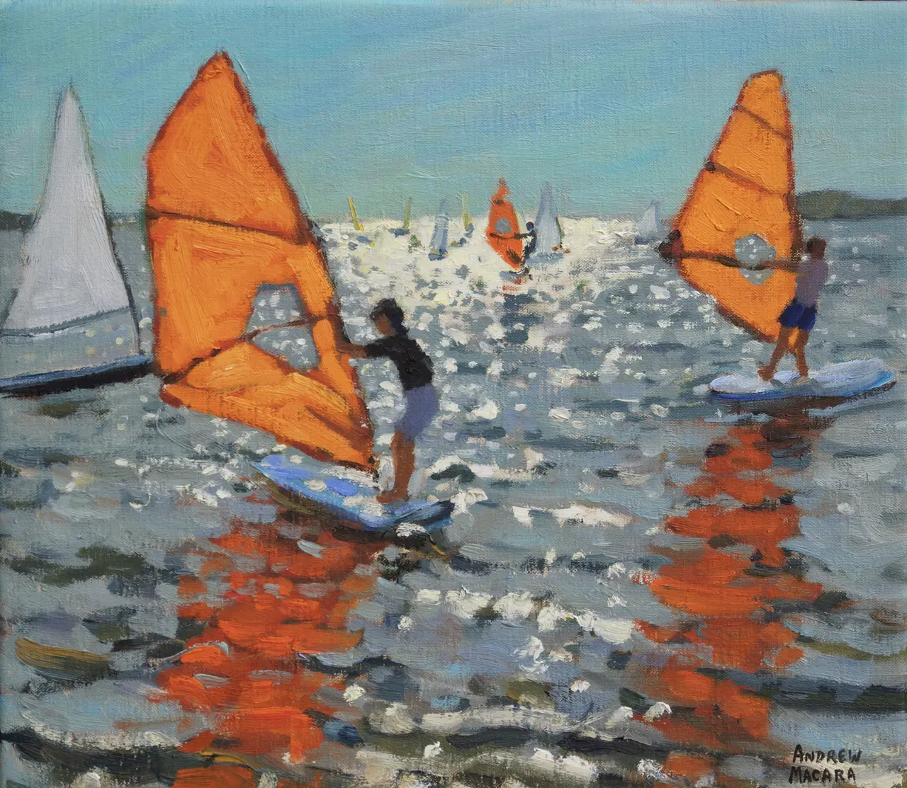 Andrew Macara - windsurfers, lemnos, greek islands
