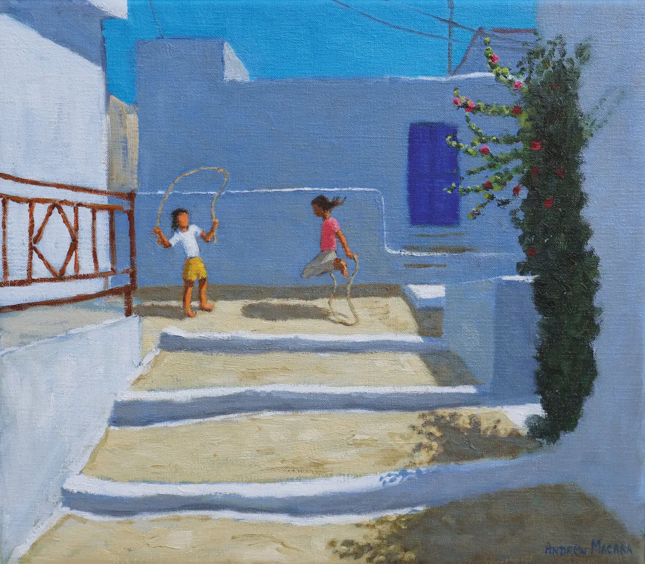 Andrew Macara - girls skipping, milos, greece