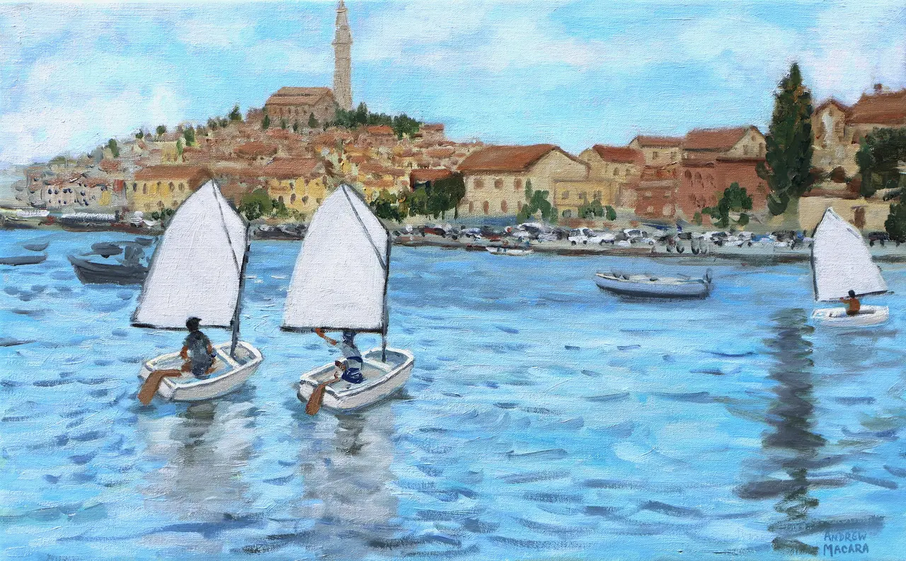 Andrew Macara - three white sails, rovinj