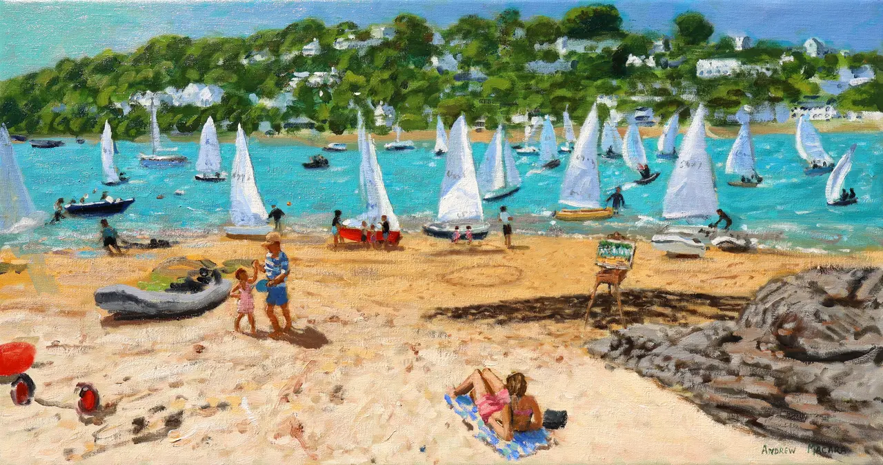 Andrew Macara - salcombe regatta and artist's easel